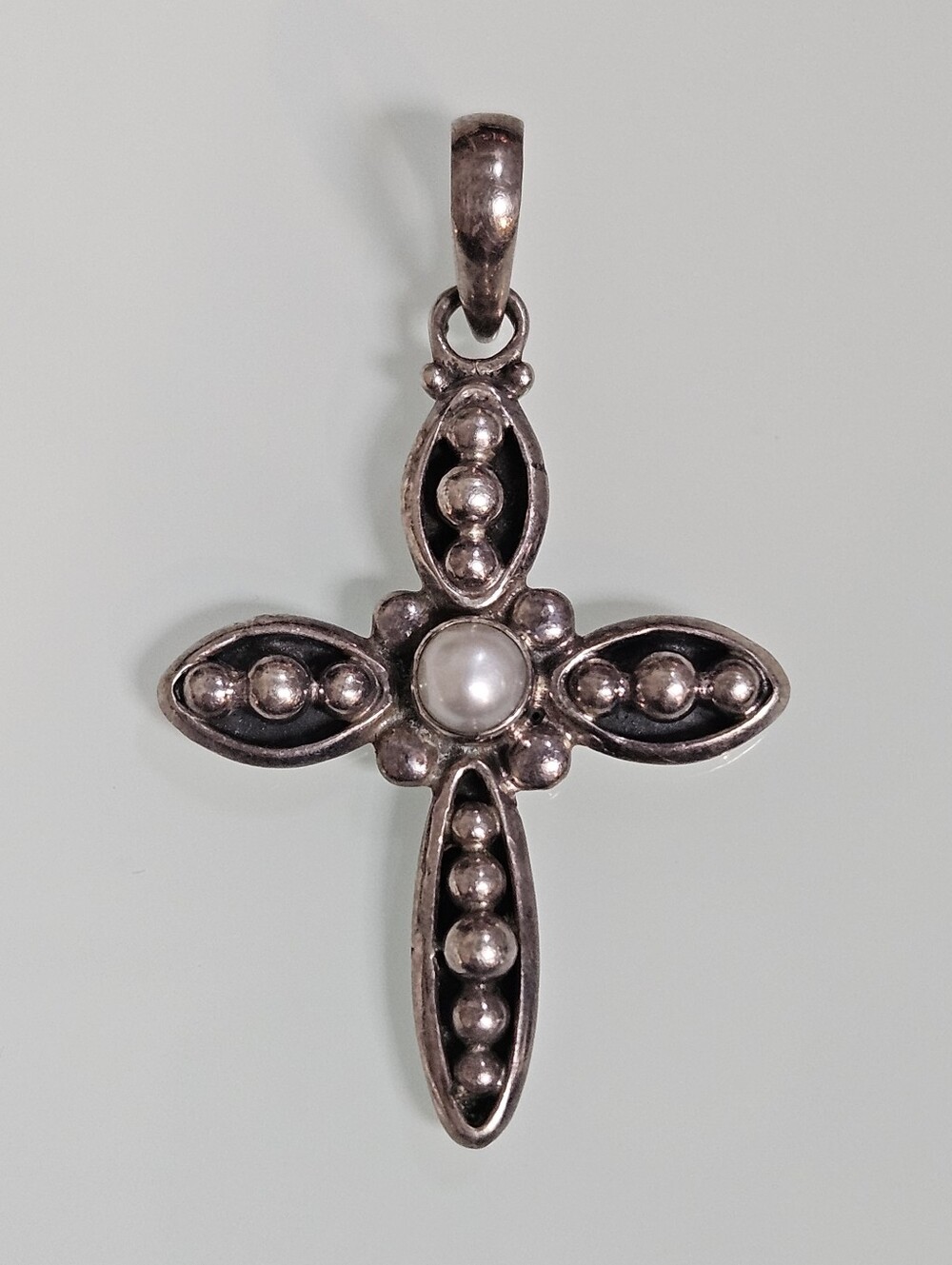 Silpada Sterling Silver Pearl Cross 925 Vintage Pendant